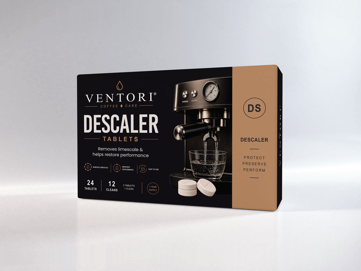 Coffee Machine Descaler Tablets – 24 Tablets (12 Cleans)