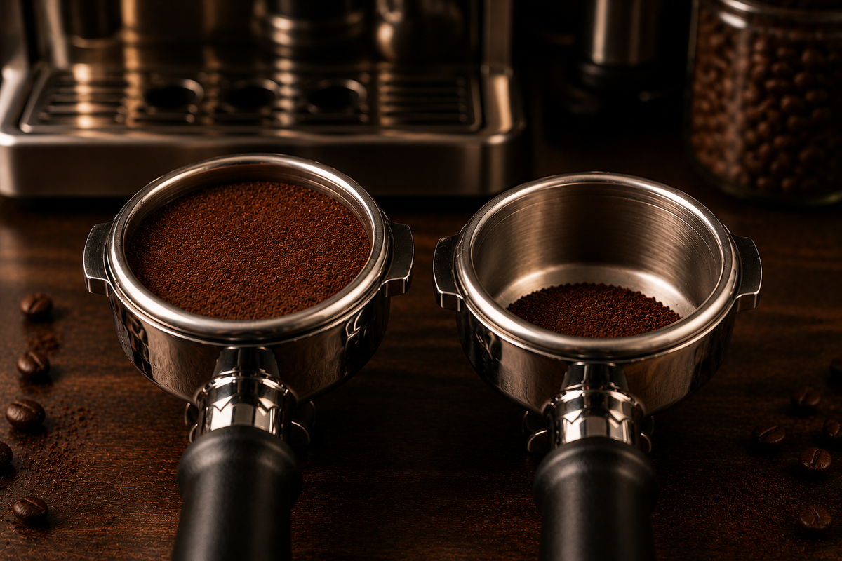 Espresso filter basket and coffee dose